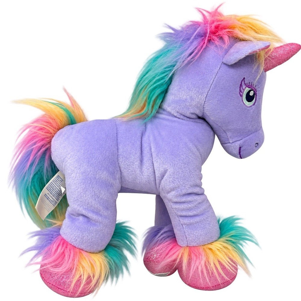Build A Bear Beary Fairy Friends Purple Unicorn Rainbow Mane Plush BAB